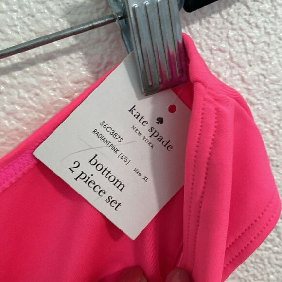 NWT- Kate Spade- Orange and Pink- Neon color blocked bikini- Size XL - Picture 11 of 13
